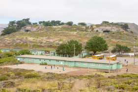 YMCA and military bunkers, Fort Barry, Golden Gate National Recreation Area, Sausalito, California, United States