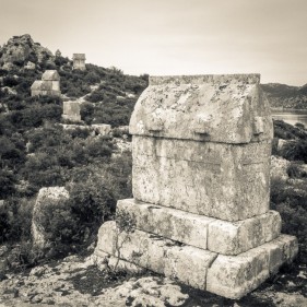 Lycian rock tombs, Kaleköy, Üçağız (Teimiussa), Antalya Province, Turkey