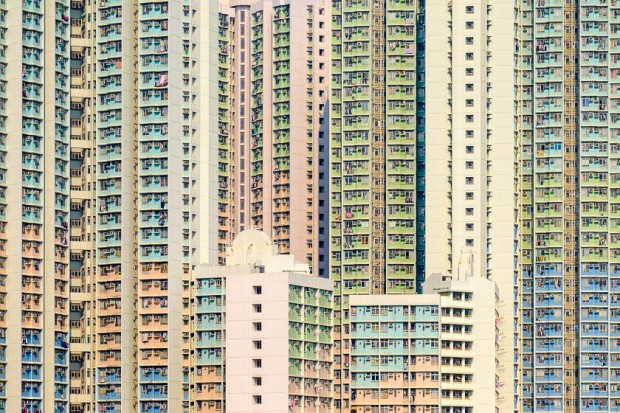 Apartment block towers in Tin Shui Wai, Hong Kong