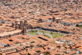 Cusco old town center and Plaza de Armas, Cusco, Peru, South America