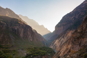 Colca Canyon at sunrise, Cabanaconde, Peru, South America