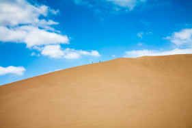 Sand dunes above Huacachina, Ica Department, Peru, South America
