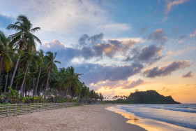 Nacpan Beach at sunset, El Nido, Palawan, Philippines
