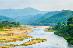Dak Mi River (sông Đăk Mi) along the Ho Chi Minh Highway West, Nam Giang District, Quảng Nam Province, Vietnam