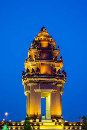 Independence Monument at night, Phnom Penh, Cambodia