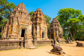 Prasat Preah Ko temple ruins, Roluos, UNESCO World Heritage Site, Siem Reap Province, Cambodia