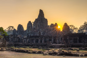 Prasat Bayon temple ruins, Angkor Thom, UNESCO World Heritage Site, Siem Reap Province, Cambodia