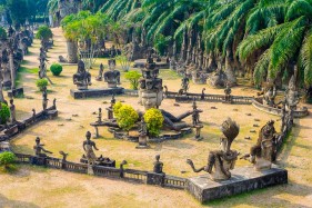 Religious statues at Buddha Park (Xieng Khuan), Vientiane, Laos