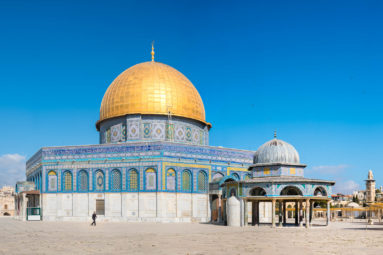 Israel, Jerusalem District, Jerusalem. Dome of the Rock and Dome of the Chain on Temple Mount.